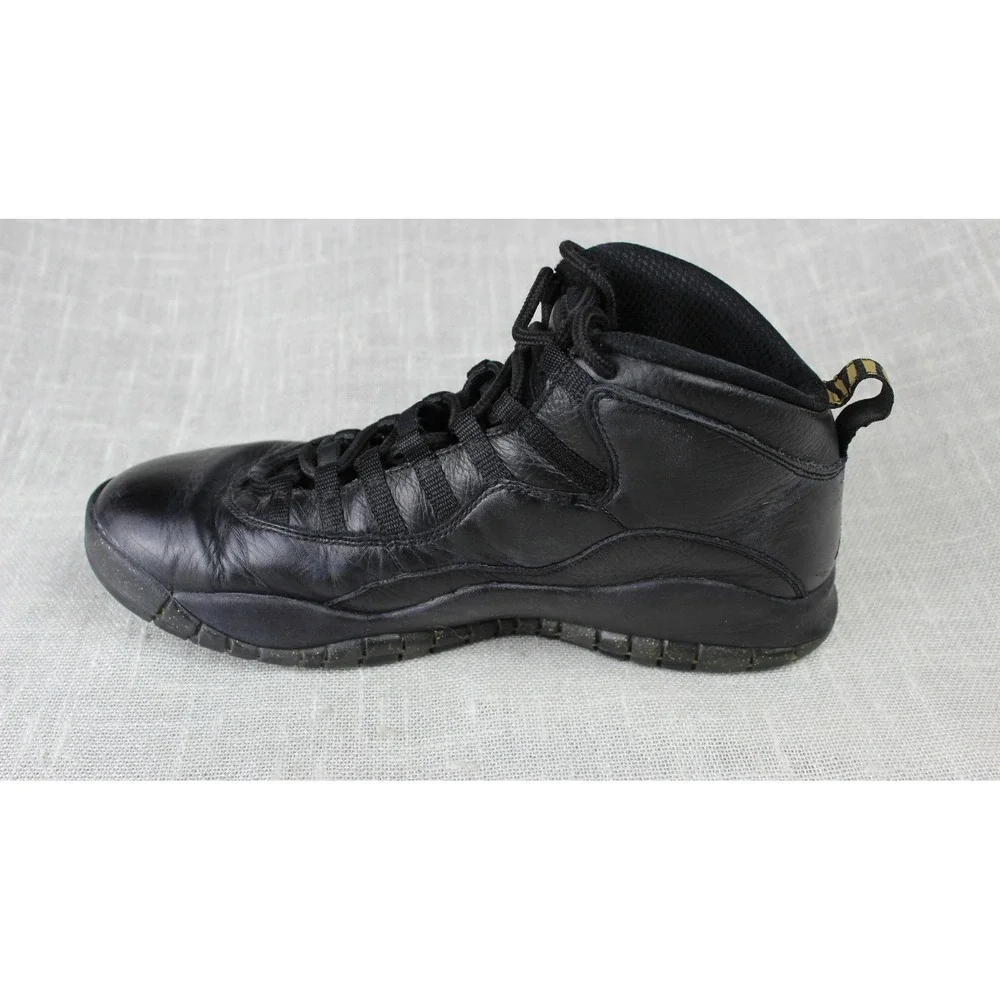 Nike Air Jordan 10 Retro NYC Black Metallic Gold 310805-012 Mens 10.5 High Top